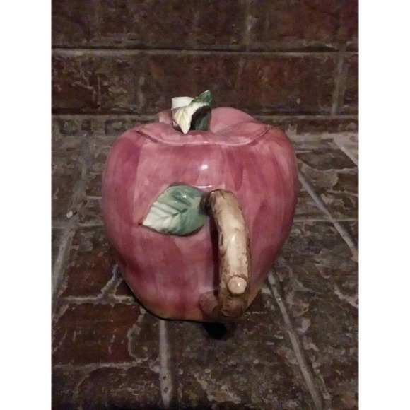 Takahashi Apple Teapot Hand Painted Collectible - Picture 2 of 8